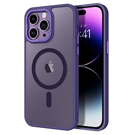 APPLE IPHONE 14 PRO SILIKONHÜLLE LILA HALBTRANSPARENTE RÜCKSEITE MAGSAFE (1/5)