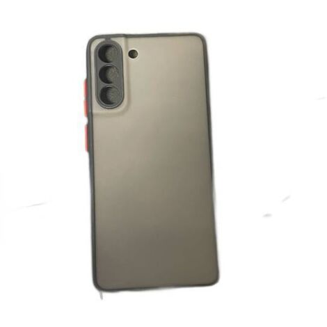 CASE COVER FÜR SAMSUNG GALAXY S21 FE 5G HALBTRANSPARENT SCHWARZE RÜCKSEITE (1/2)