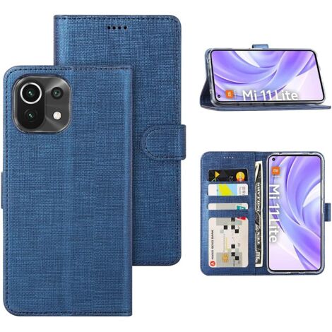 FLIP-CASE FÜR XIAOMI MI LITE 4G/5G 6,55"" BLAUES TEXTURMATERIAL (1/5)