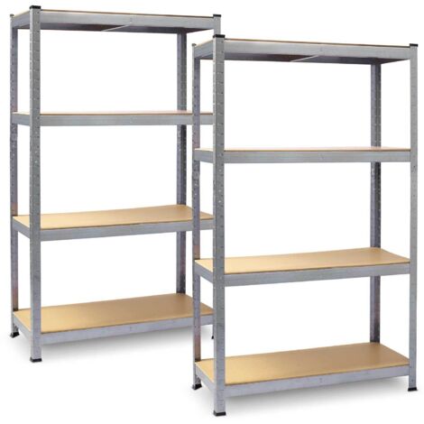 Metall-Lagerregal-Set, 2-teilig, 150 x 75 x 30 cm, Plonos PL-700 (1/5)