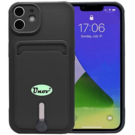 SILIKONHÜLLE FÜR APPLE IPHONE 11 6.1" SCHWARZ + KARTENFACH GELDBÖRSE (1/5)