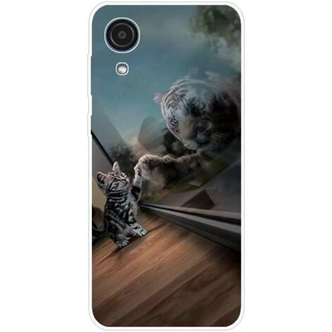 Hülle für Samsung Galaxy A03s Hülle Silikon Katze + gehärtetes Glas (1/4)