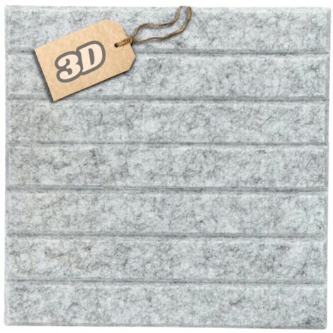 Filz-Wandpaneele, 3D-quadratische Kopfstütze, selbstklebend, akustisch weich, neues Design, graue Farbe HB 04 (1/5)