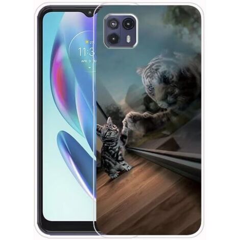 Hülle für Motorola Moto G50 5G, mehrfarbig, Rückseite, kleine Katze, gehärtetes Glas (1/4)