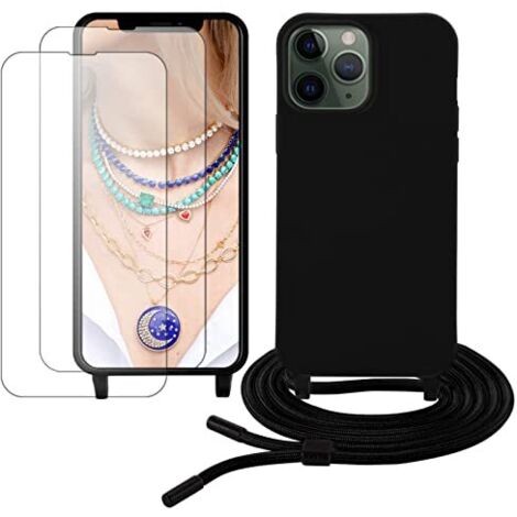 Hülle für Apple iPhone 13 Pro 6.10" Silikon Schwarz + 2x Panzerglas (1/5)