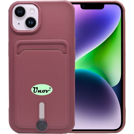 Silikonhülle für Apple iPhone 14 Plus Burgunderrot + Kartenfach (1/5)