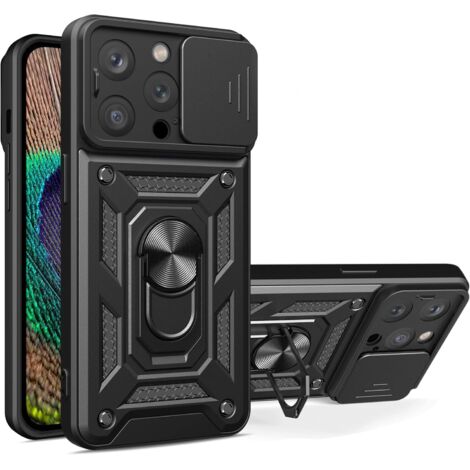 Panzerhülle für Apple iPhone 14 Pro Schwarz Kameraschutz mit Ring (1/5)