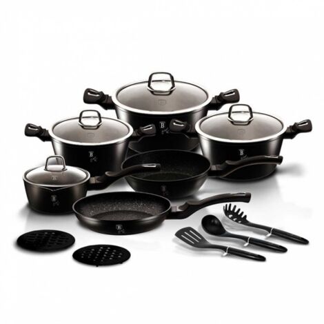 15-teiliges Granittopfset BERLINGER HAUS BH-6155 SCHWARZ SILBER (1/3)
