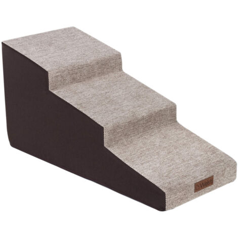 Welsti Hundetreppe 40cm 3 schräge Stufen beige-braun