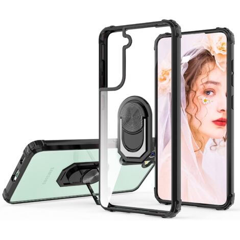 Hülle für Samsung Galaxy S21 FE 5G mit Magnet und Ständer, schwarzer Rahmen (1/5)