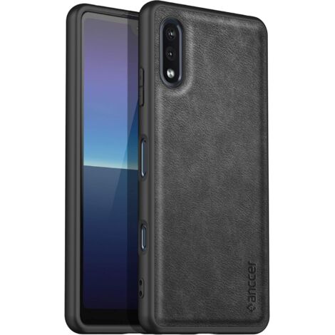 SCHWARZE TASCHE FÜR SONY XPERIA ACE SO-02L ELEGANTE PU-LEDERRÜCKSEITE (1/5)