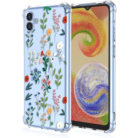 Hülle für Samsung Galaxy A04, transparent, bunte Blumen, süß, hoch (1/5)