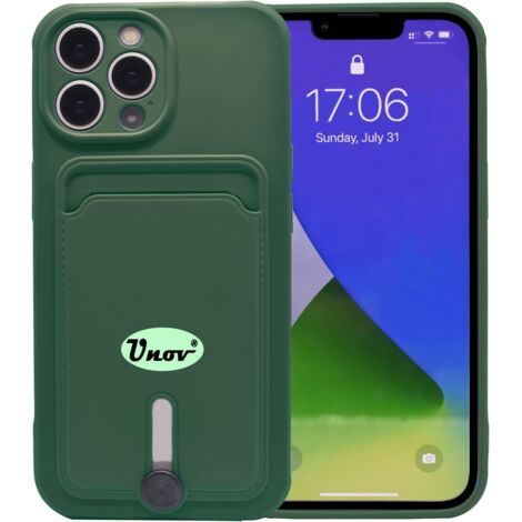 SILIKONHÜLLE FÜR APPLE IPHONE 12 PRO 6.1" CASE GRÜN + KARTENFACH (1/5)