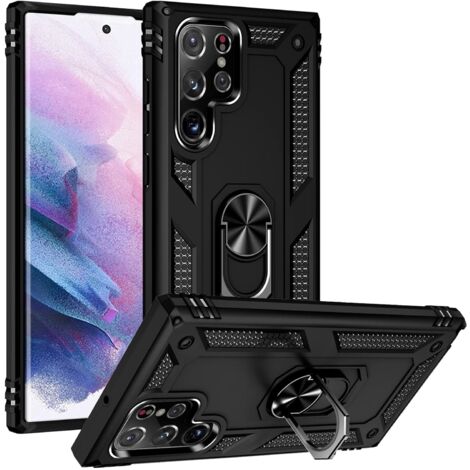 ARMOR CASE FÜR SAMSUNG GALAXY S22 ULTRA CASE SCHWARZ VERSTÄRKT MIT GRIFF (1/5)