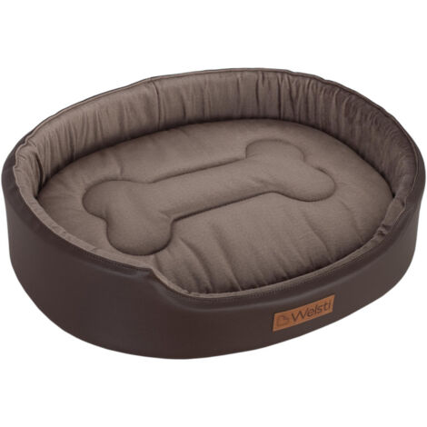 Ovales orthopädisches Hundebett Welsti braun L 68x55 Anti-Rutsch