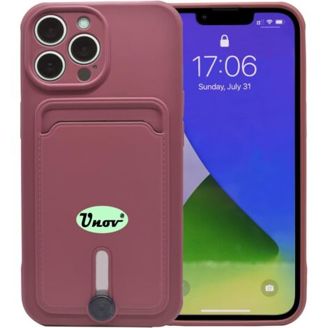 SILIKONHÜLLE FÜR APPLE IPHONE 12 PRO 6.1" CASE BURGUNDERROT + KARTENFACH (1/5)
