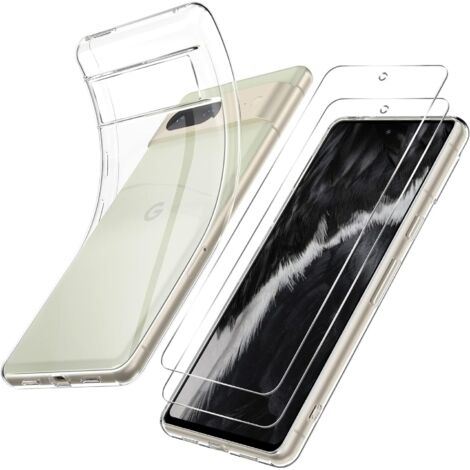 2X GLAS HÜLLE FÜR GOOGLE PIXEL 7 TRANSPARENT SILIKON ULTRA DÜNN (1/5)