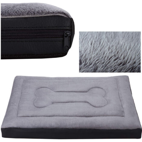 Welsti Hundematratze Bett, graues Fell, Knochen, M 70x50 wigofil