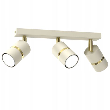 DECKENLEUCHTE KRONLEUCHTER PLAFON ROHR METALL LED GU10 BEIGE GOLD SPOT ROHR