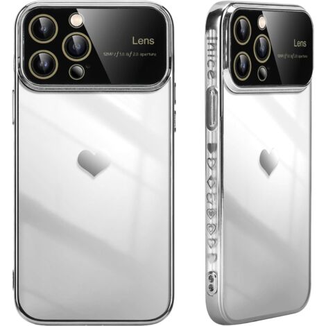 Hülle für Apple iPhone 15 Silber Rahmen Herz Kameraschutz A3102 (1/5)