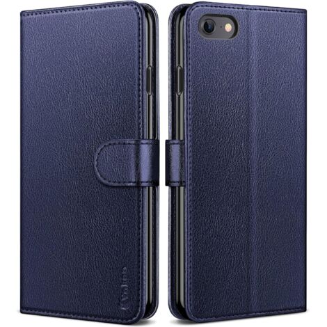 CASE COVER FÜR APPLE IPHONE SE 2022/2020/8/7 BLAU GESCHLOSSEN MIT KLAPPE (1/5)