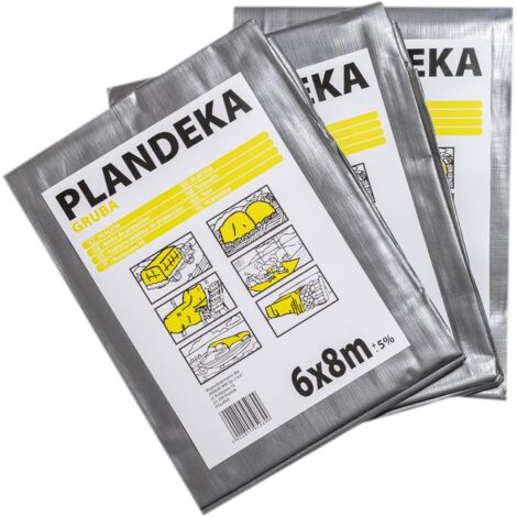 DICKE PE-PLANE, 210g/m2 silberbraun, Schutzplane 210g/m2 4x5m (1/5)