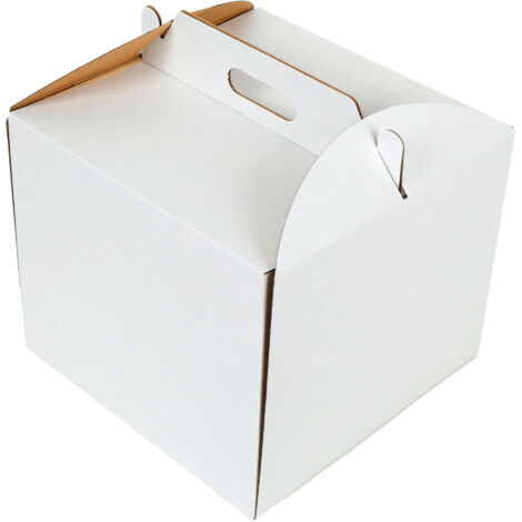 BAMI 25 Stück Konditorei Box Gebäckkarton Kuchenbox, M- 200x130x90mm Tortenbox, aus Pappe mit