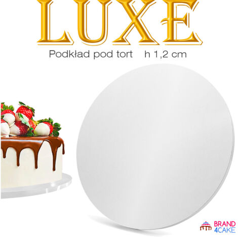 Kuchenplatte, weiß, 28 cm, 1,2 cm dick, Tortenuntersetzer, luxuriös, Marke 4Cake