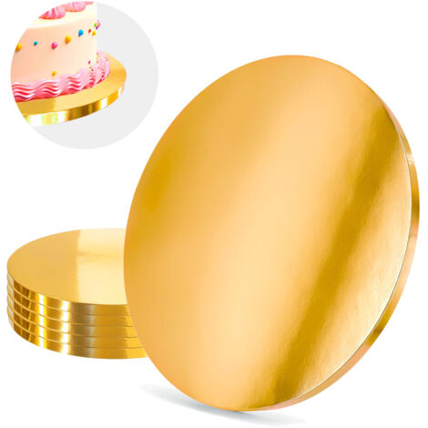 Cake Board Base Gold 28 cm 1,2 cm Set 5 Stück Cake Drum Round Luxe Brand4Cake