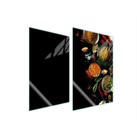 GLASSCHUTZPLATTE FÜR KÜCHE 2x35x52 GEWÜRZE