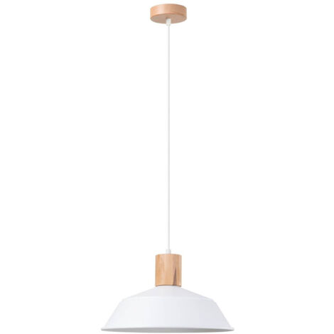Weiße Hängelampe mit Schirm und Holzelementen FANO 1xE27 15W SL.1321 Sollux Lighting (1/5)