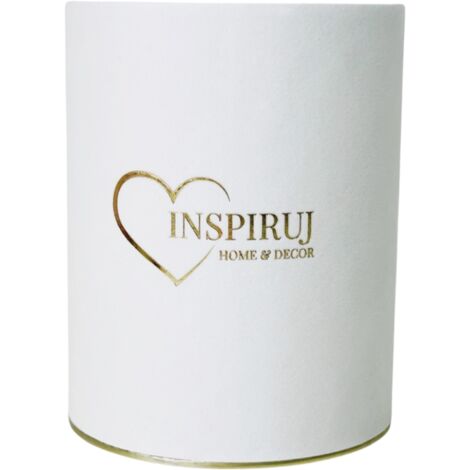 Inspiruj Logobox - Weißer Samt, goldenes Logo, fi-10 cm, h-13 cm (1/5)