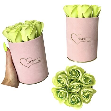 Flowerbox Inspiruj - Rosa Box mit Seifenrosen - Nr. 15 Grün (1/5)
