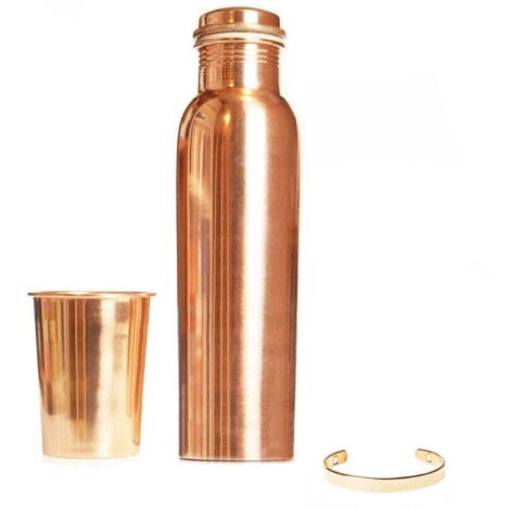 Copper PURE Set 950 ml Flasche + 250 ml Tasse + Classic Gisane Armband (1/4)