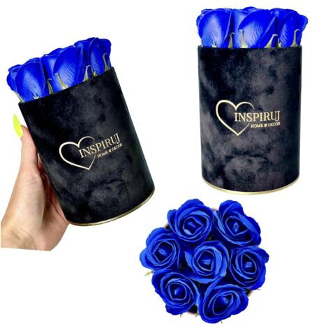 Flowerbox Inspiruj - Schwarze Box mit Seifenrosen - Nr. 1 Marineblau (1/5)