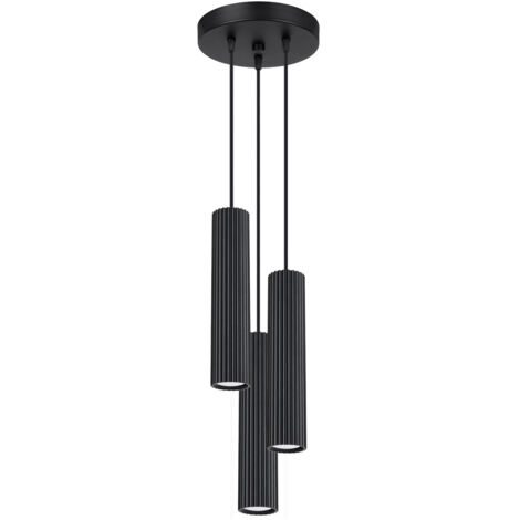 Sollux Karbon Minimalistische Cluster Drop Pendelleuchte 3 Lichter Schwarz