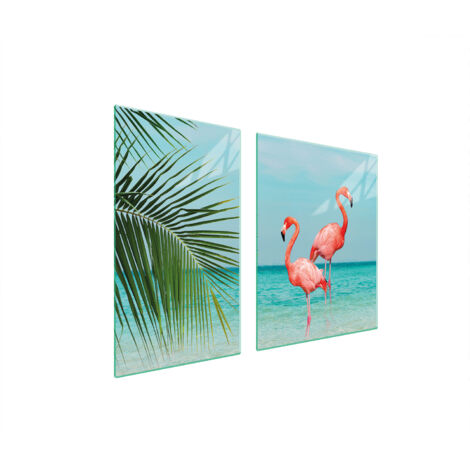 Glasplatte und Schneidebrett 100x52 Flamingo (1/5)