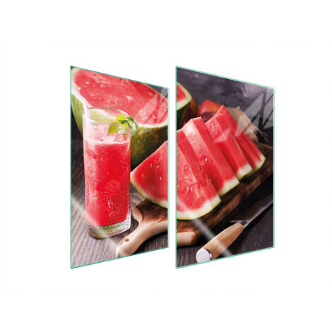 GLASSCHUTZPLATTE FÜR KÜCHE 2x35x52 WASSERMELONE