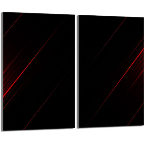 Glasschutzplatte für Herd 2x30x52 Schwarz
