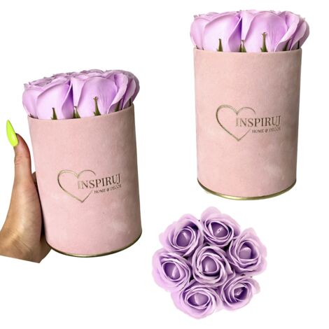 Flowerbox Inspiruj - Rosa Box mit Seifenrosen - Nr. 6 Hellviolett (1/5)
