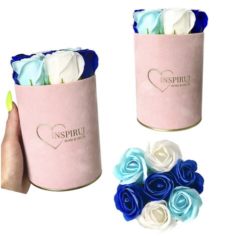 Flowerbox Inspiruj - Rosa Box mit Seifenrosen - Nr. 3 Blue Mix (1/5)