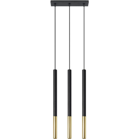 Triple Hanging Pendant Light Black, Gold G9 Dreifach hängende Pendelleuchte Schwarz, Gold G9 (1/5)