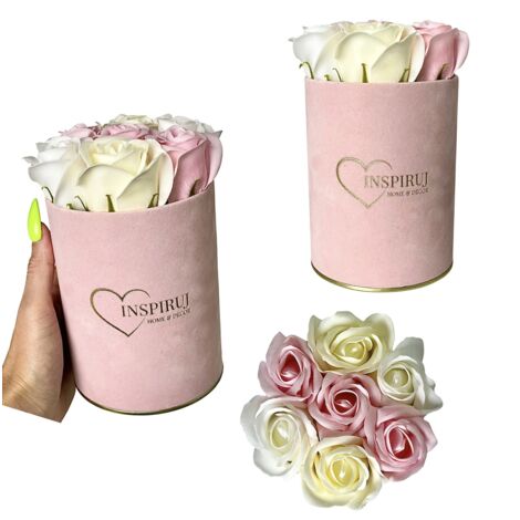 Flowerbox Inspiruj - Rosa Box mit Seifenrosen - Nr. 12 Hellrosa Mix (1/5)