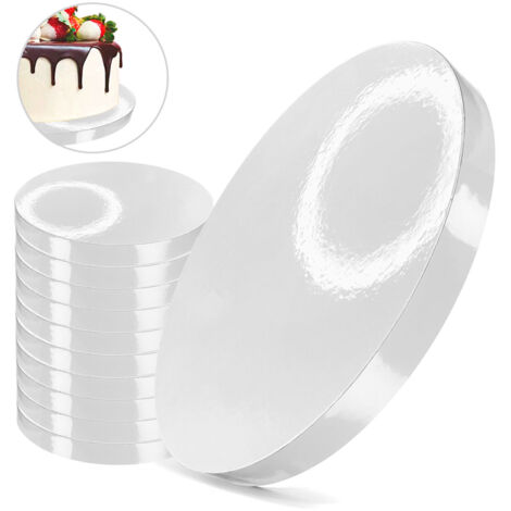 Cake Board Unterlage Weiß 28 cm 2 cm Set 10 Stück Cake Drum Rund Premium Brand4Cake (1/4)