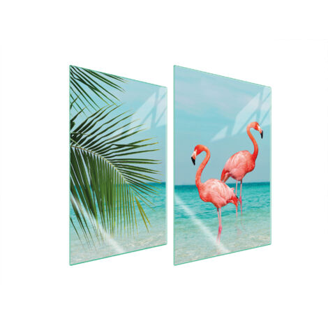 GLASSCHUTZPLATTE FÜR KÜCHE 2x35x52 FLAMINGO (1/5)