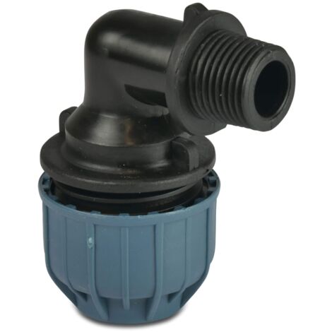 Jason 90°-Übergangsbogen PP 25 mm x 1/2" Klemme x GZ 10 Stange