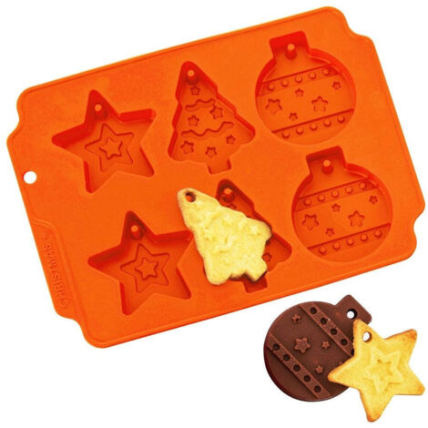Orange Weihnachts-Silikonform für Kekse SILLINIE (1/5)