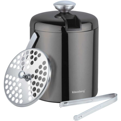 Eiskübel 1,3L + Zange Eiswürfelbehälter KLAUSBERG KB-7656 Graphit (1/5)
