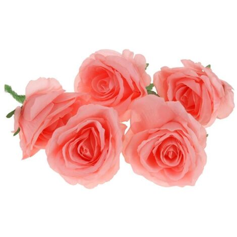 Rosenkopf Kunstblumen für Arrangementdekoration 5 Stück - Lachs (1/3)