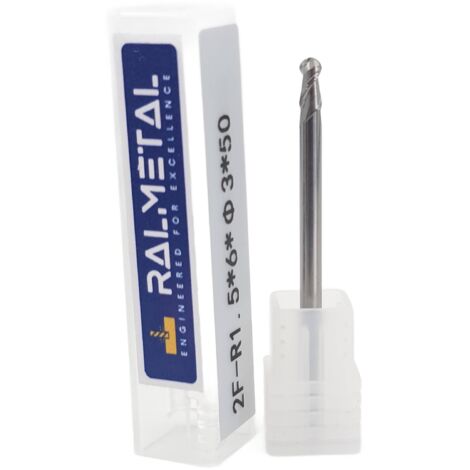 Vollhartmetall-Kugelkopffräser für Aluminium R1,5 x 6 x 3D x 50 (1/3)